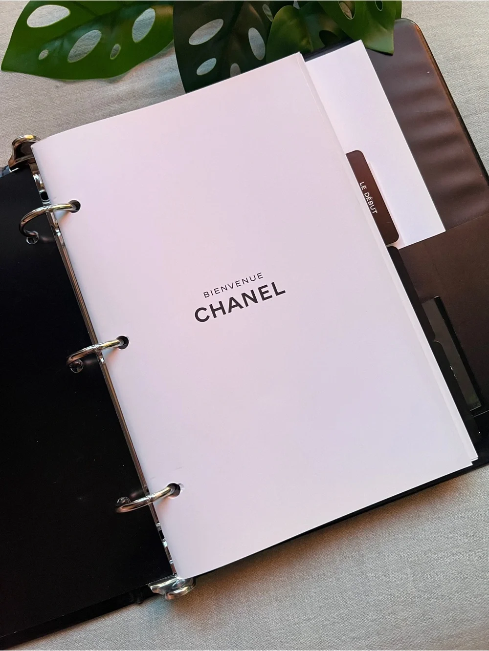 CHANEL Black Academy Binder with educational materials